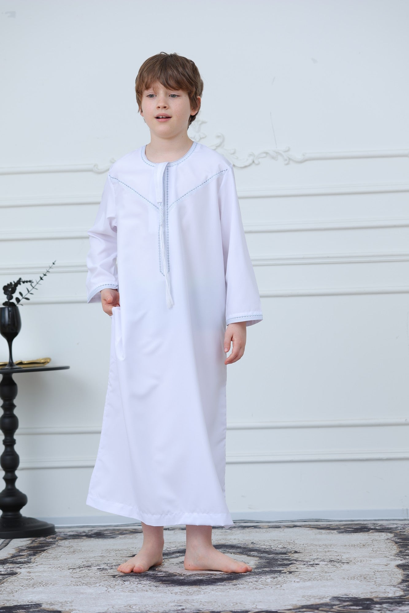 Classic Long Sleeve Boys Thobe Wholesale Ready to Ship | KID0004 wholesale KID0004 image 4