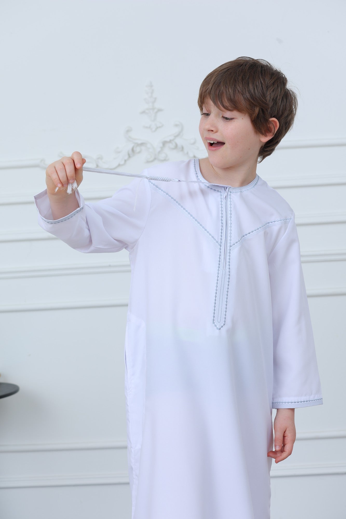 Classic Long Sleeve Boys Thobe Wholesale Ready to Ship | KID0004 wholesale KID0004 image 7