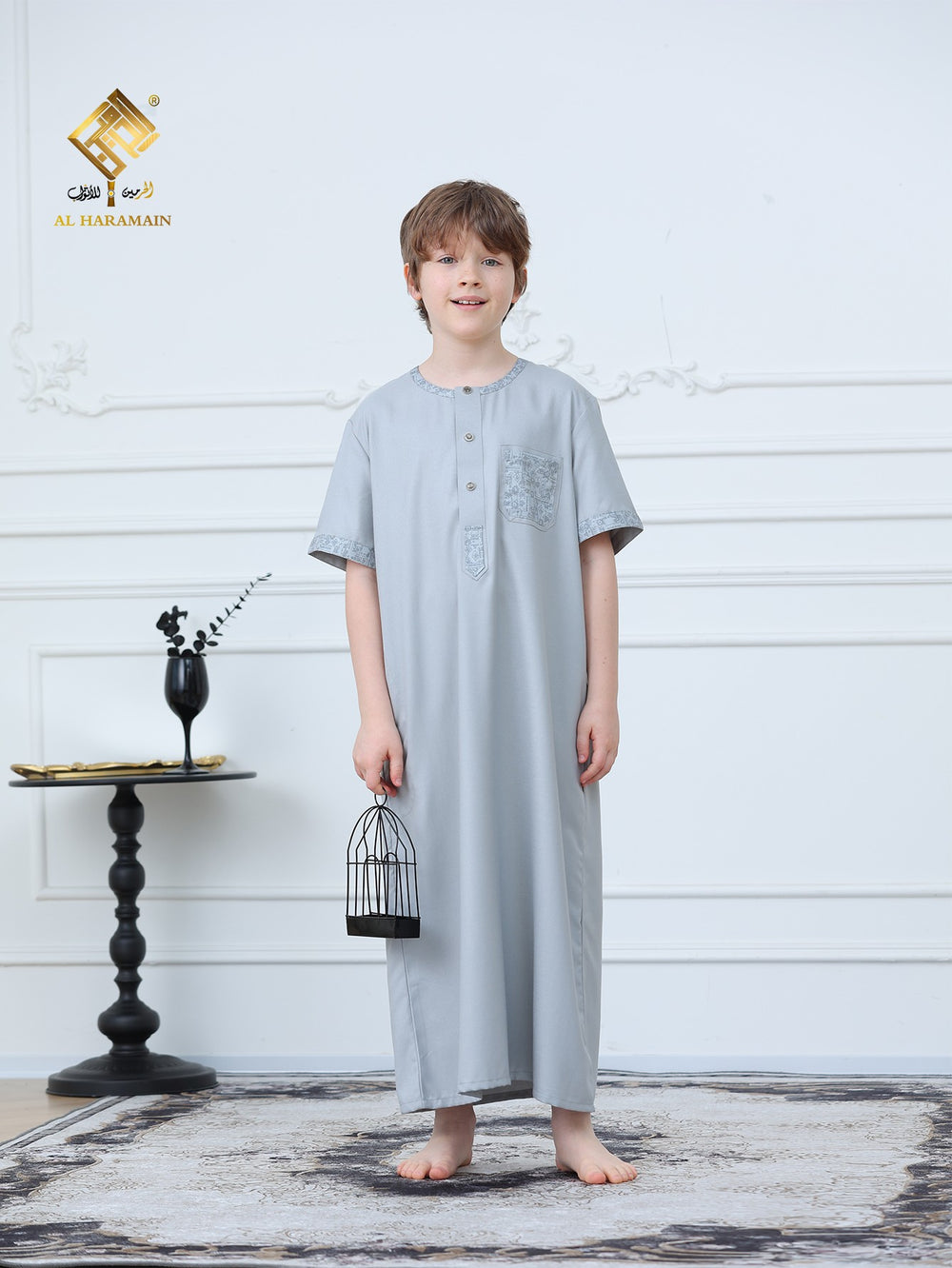 Classic Short Sleeve Boys Thobe Wholesale Ready to Ship | KID0016 wholesale KID0016 image 1