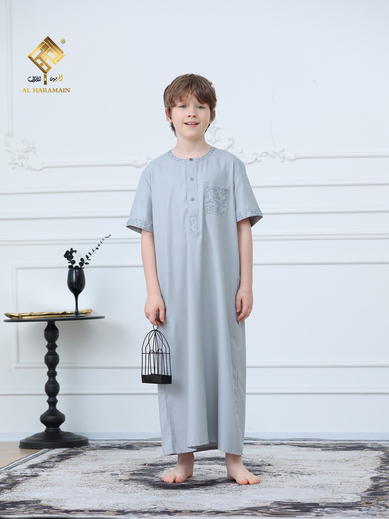 Classic Short Sleeve Boys Thobe Wholesale Ready to Ship | KID0016 wholesale KID0016 image 1