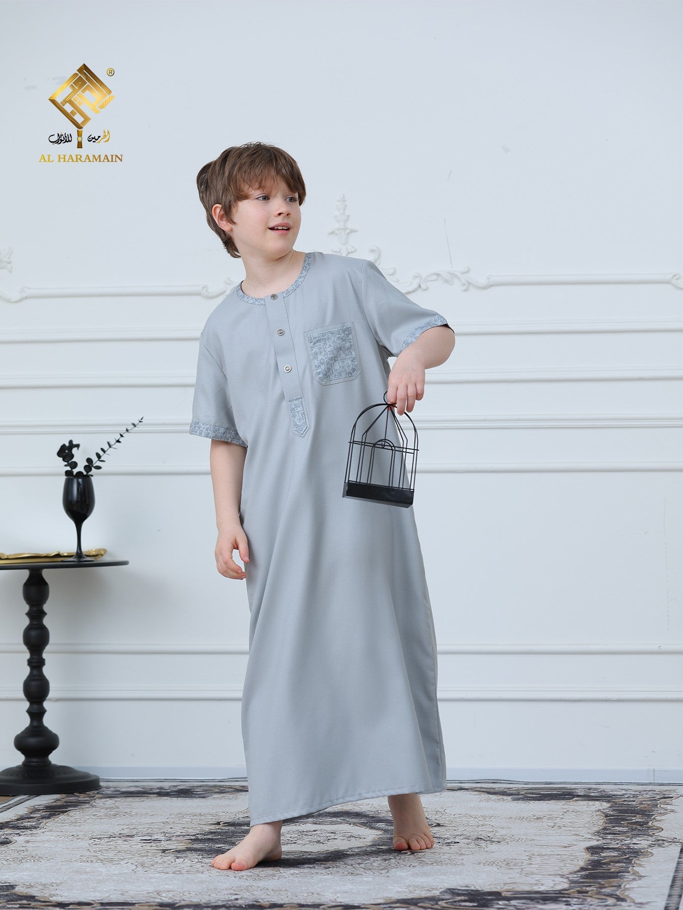 Classic Short Sleeve Boys Thobe Wholesale Ready to Ship | KID0016 wholesale KID0016 image 2