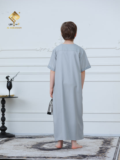 Classic Short Sleeve Boys Thobe Wholesale Ready to Ship | KID0016 wholesale KID0016 image 3