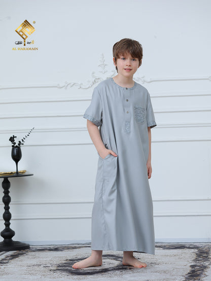 Classic Short Sleeve Boys Thobe Wholesale Ready to Ship | KID0016 wholesale KID0016 image 5