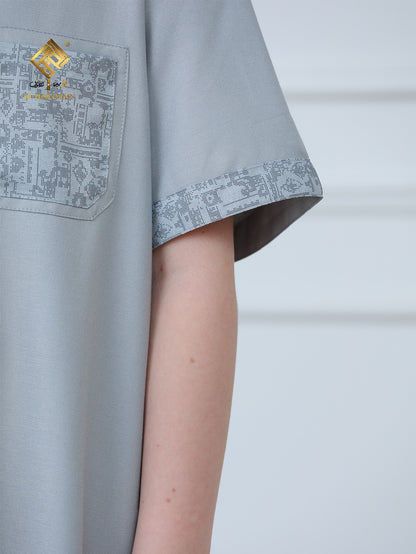 Classic Short Sleeve Boys Thobe Wholesale Ready to Ship | KID0016 wholesale KID0016 image 7