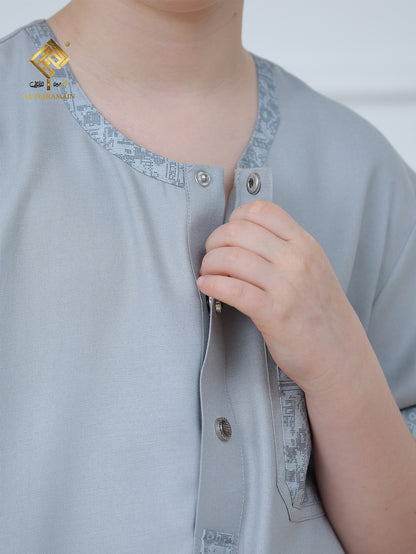 Classic Short Sleeve Boys Thobe Wholesale Ready to Ship | KID0016 wholesale KID0016 image 9