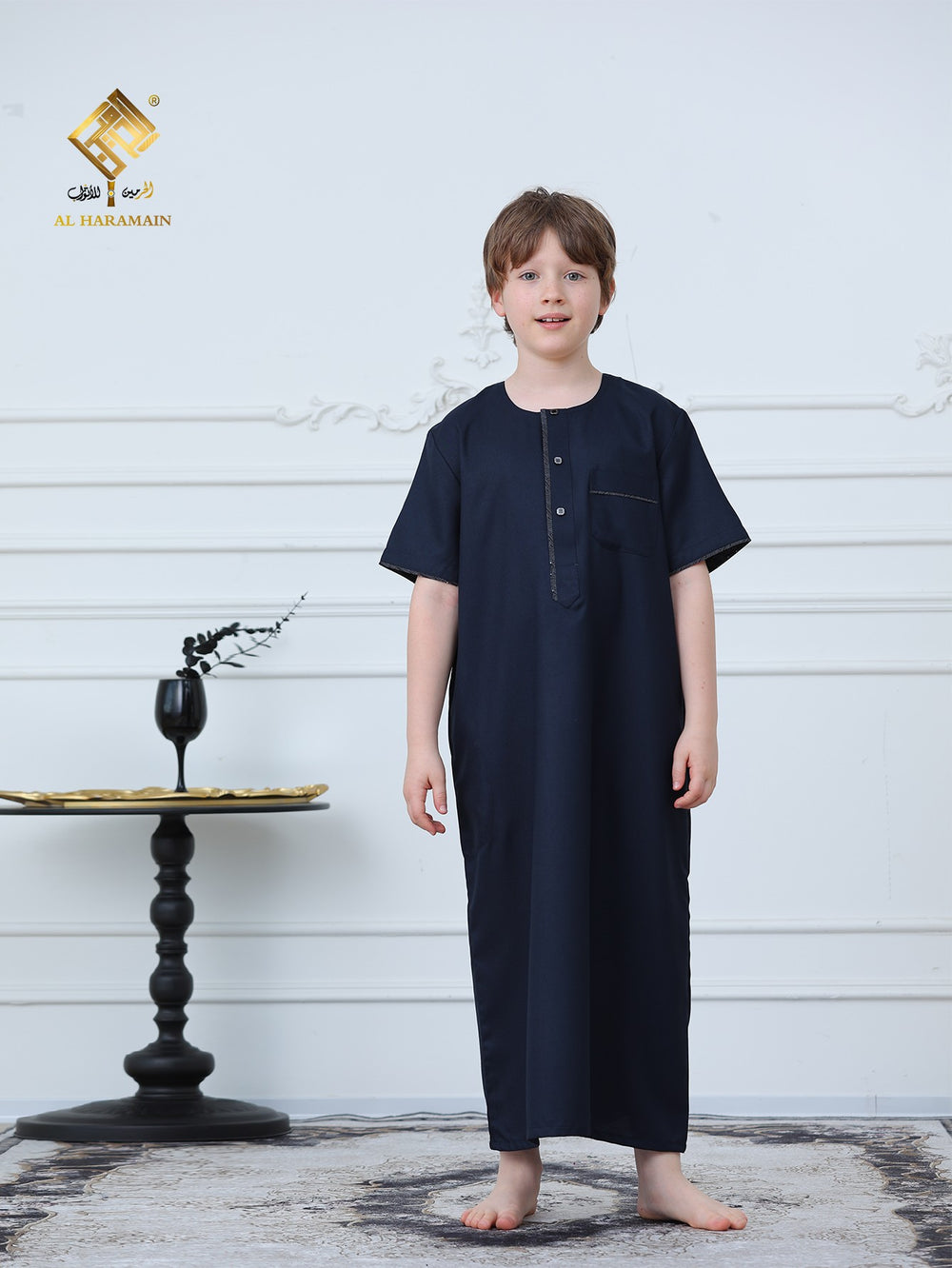Classic Short Sleeve Boys Thobe Wholesale Ready to Ship | KID0030 wholesale KID0030 image 1