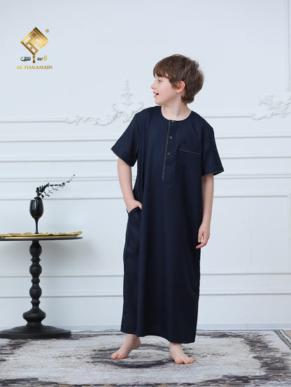 Classic Short Sleeve Boys Thobe Wholesale Ready to Ship | KID0030 wholesale KID0030 image 4