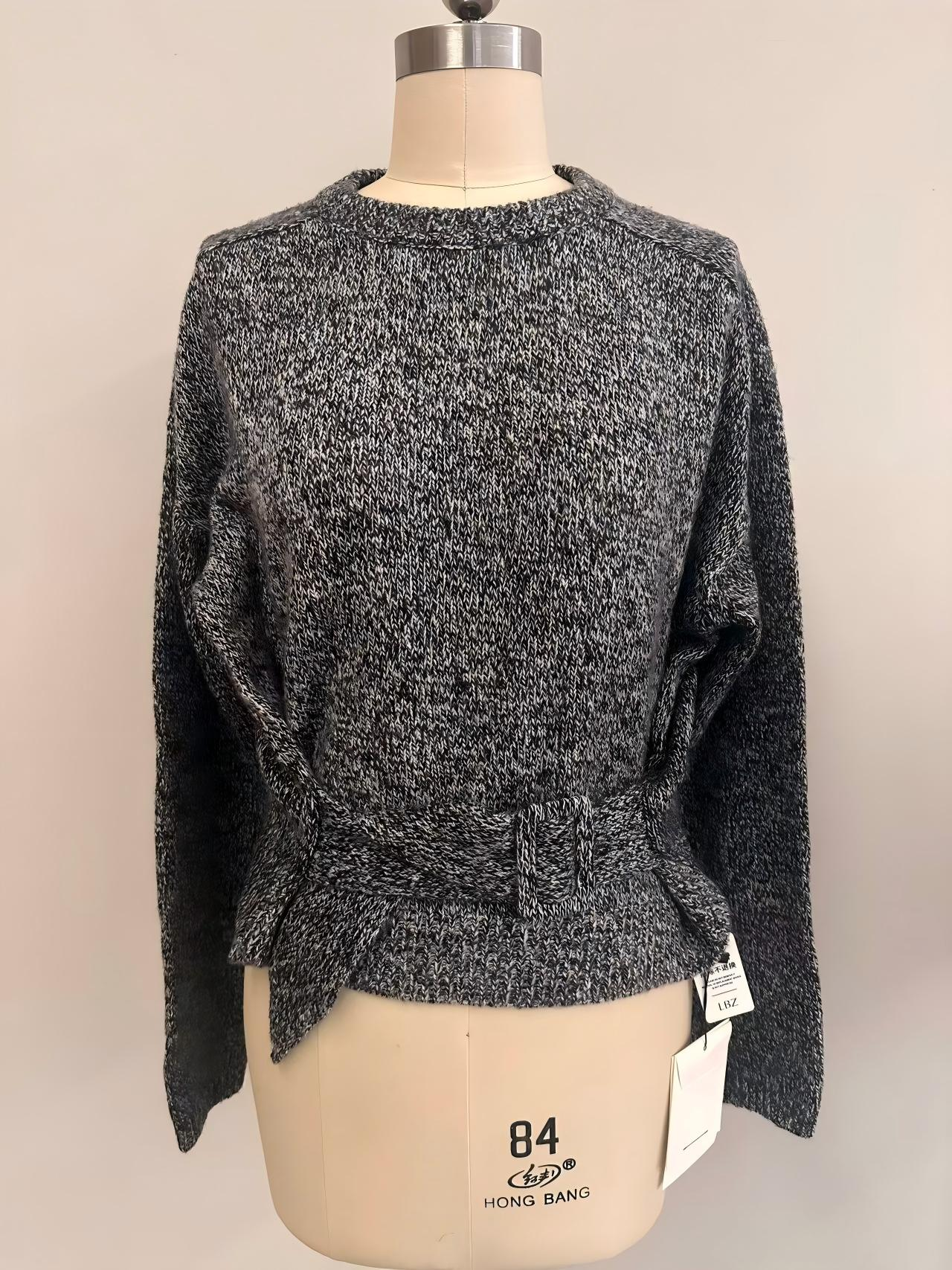 Women's “优雅气质”——腰带收腰套头衫 QM3305 main image