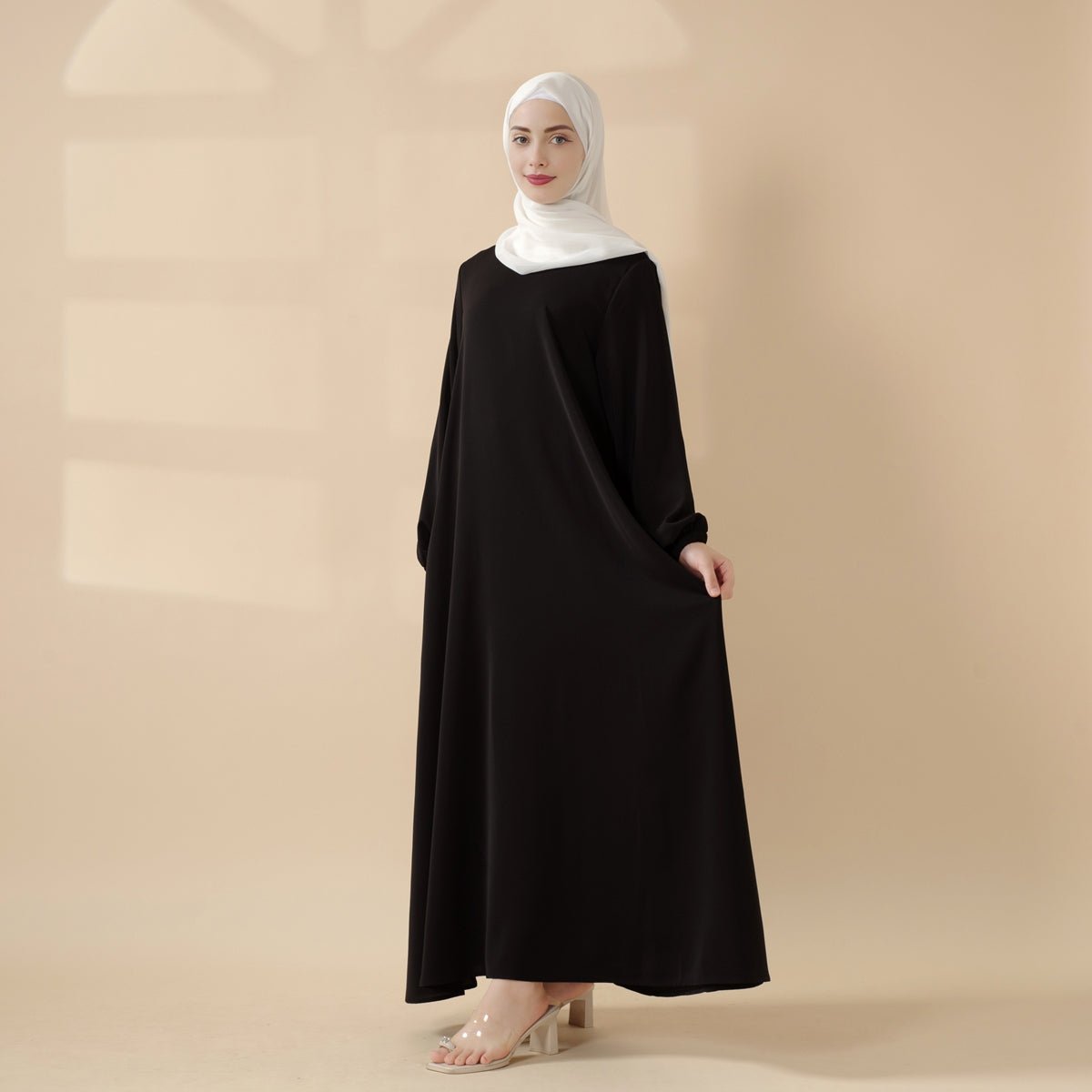 Wholesale Umbrella Cut Abaya with Side Pockets MA113 - Custom Modest Wear Factory