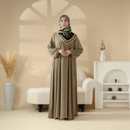 Wholesale Umbrella Cut Abaya with Side Pockets MA113 - Custom Modest Wear Factory