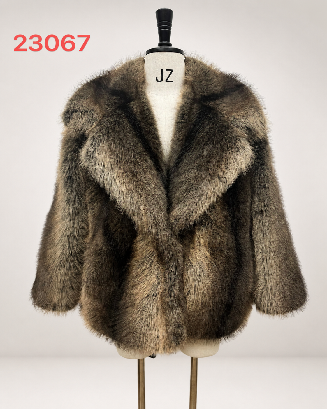Women's Short Thick Warm Eco-Friendly Faux Fur Jacket wholesale manufacturer style 23067 view 1