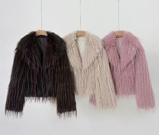 Women's Short Thick Warm Eco-Friendly Faux Fur Jacket wholesale manufacturer style 24097 view 1