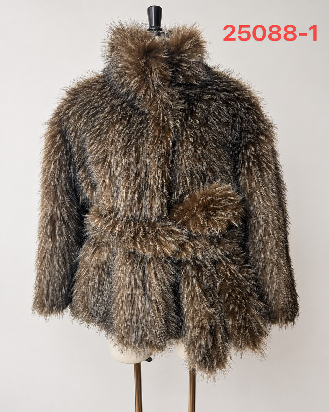 Women's Short Thick Warm Eco-Friendly Faux Fur Jacket wholesale manufacturer style 25088-1 view 1