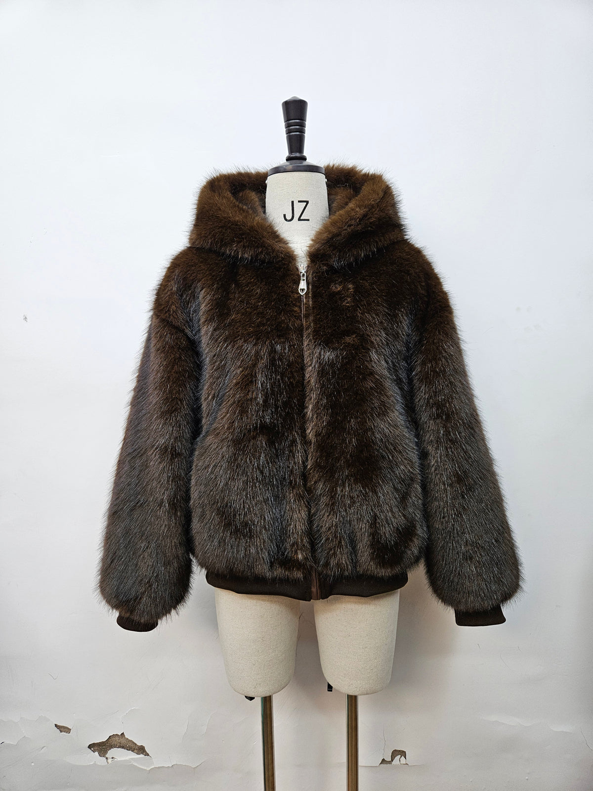 Women's Short Thick Warm Eco-Friendly Faux Fur Jacket wholesale manufacturer style 3503 view 1