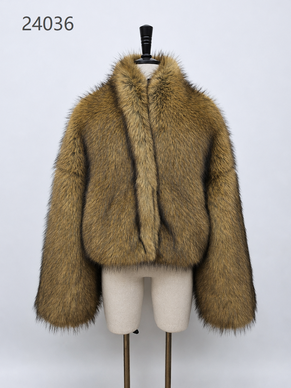 Women's Short Thick Warm Eco-Friendly Faux Fur Jacket wholesale manufacturer style M24036 view 1