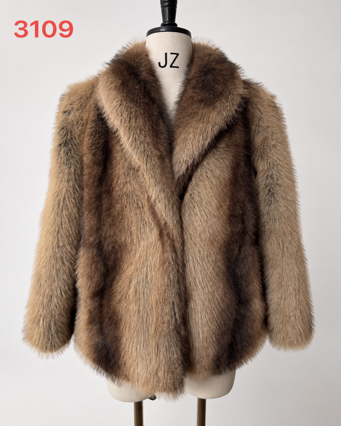 Women's Short Thick Warm Eco-Friendly Faux Fur Jacket wholesale manufacturer style M3109 view 1