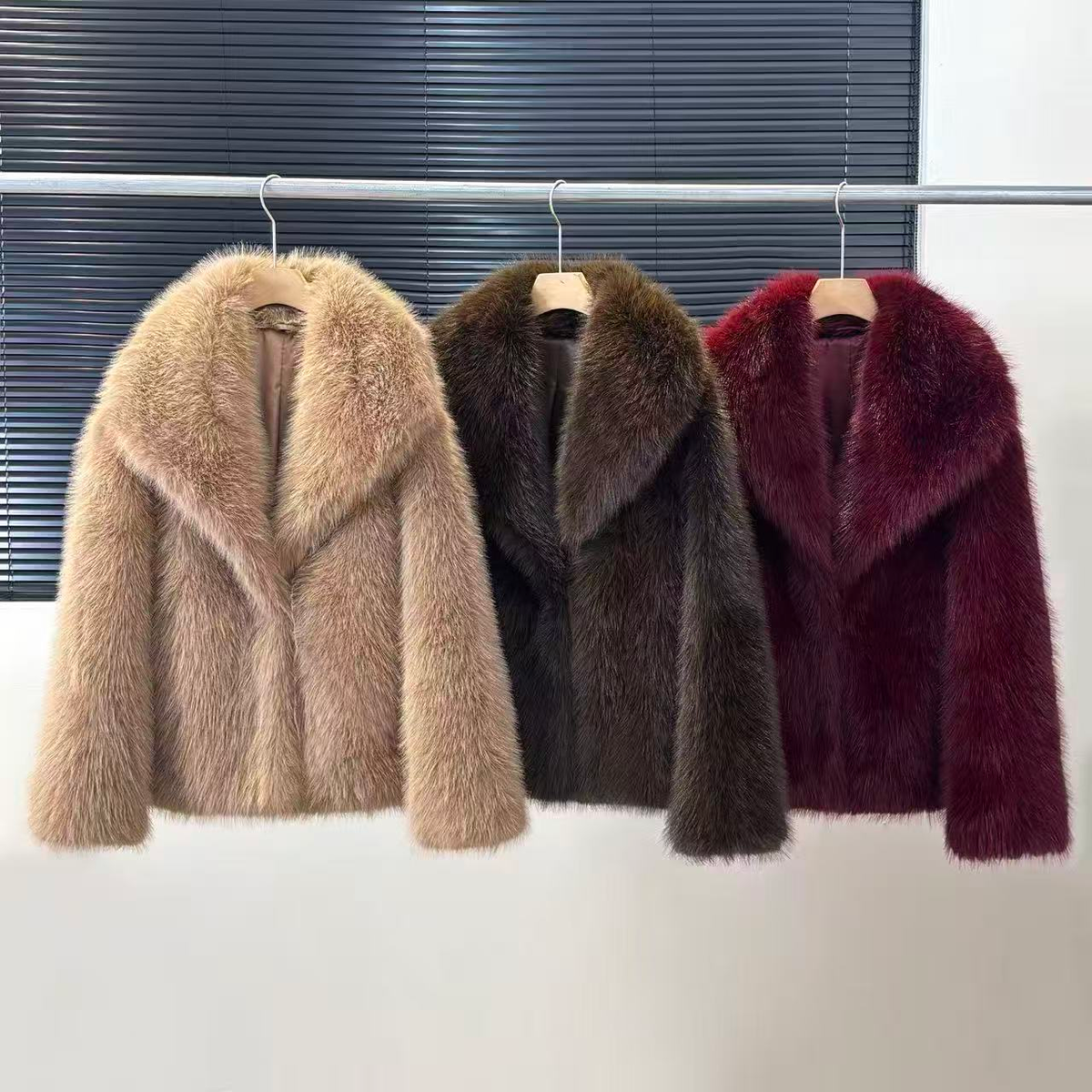 Women's Short Thick Warm Eco-Friendly Faux Fur Jacket wholesale manufacturer style M3150 view 1