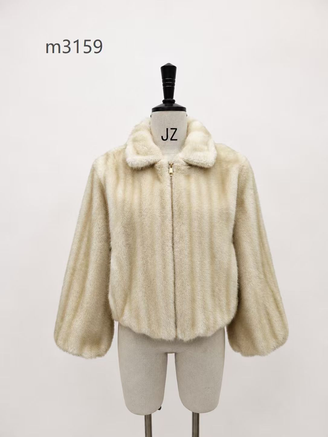 Women's Short Thick Warm Eco-Friendly Faux Fur Jacket wholesale manufacturer style M3159 view 2