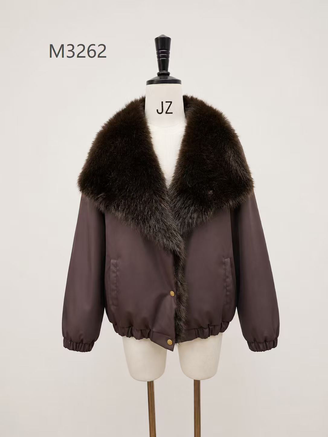 Women's Short Thick Warm Eco-Friendly Faux Fur Jacket wholesale manufacturer style M3262 view 1