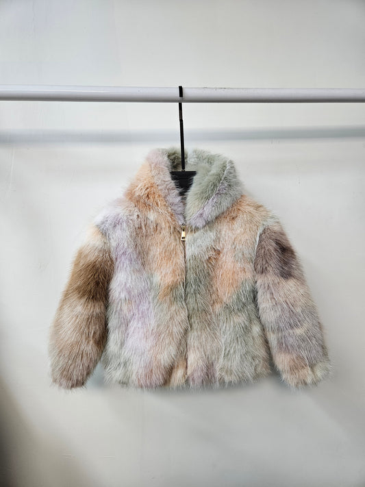 Women's Short Thick Warm Eco-Friendly Faux Fur Jacket wholesale manufacturer style M3353 view 1
