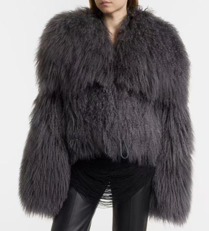 Women's Short Thick Warm Eco-Friendly Faux Fur Jacket wholesale manufacturer style M3370 view 2