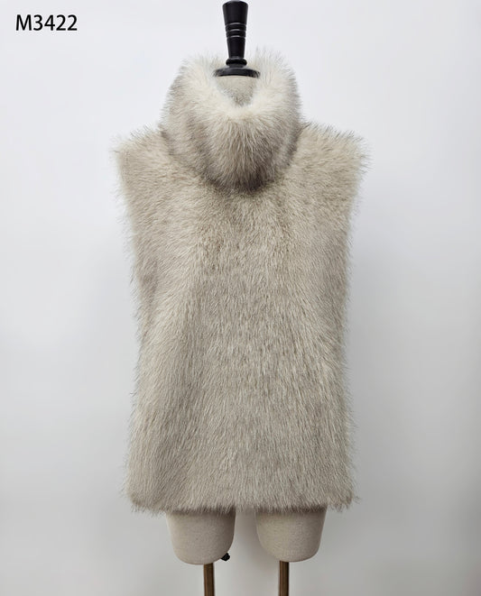 Women's Sleeveless Eco-Friendly Faux Fur Vest wholesale manufacturer style M3422 view 1