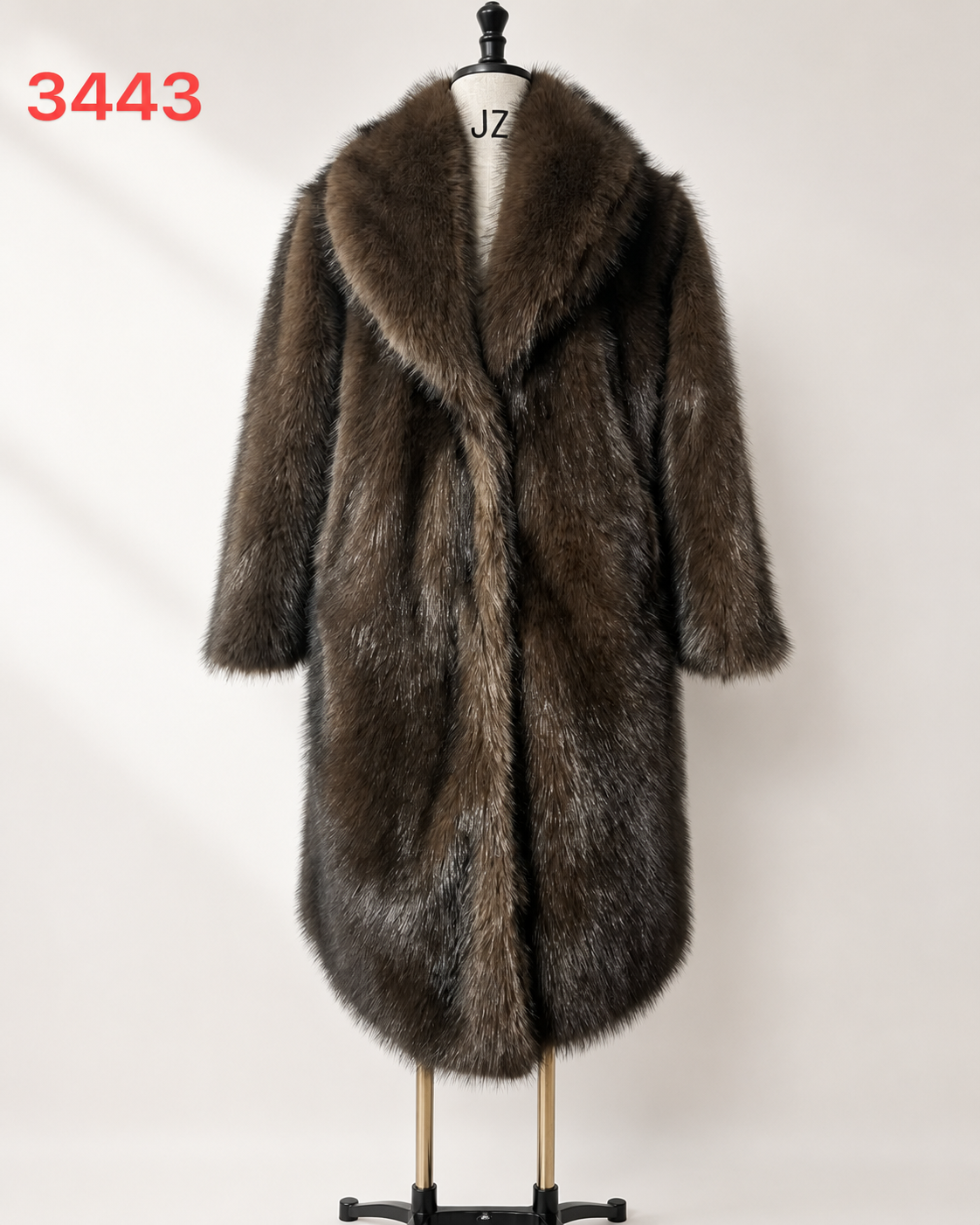 Women's Long Thick Warm Eco-Friendly Faux Fur Coat wholesale manufacturer style M3443 view 1