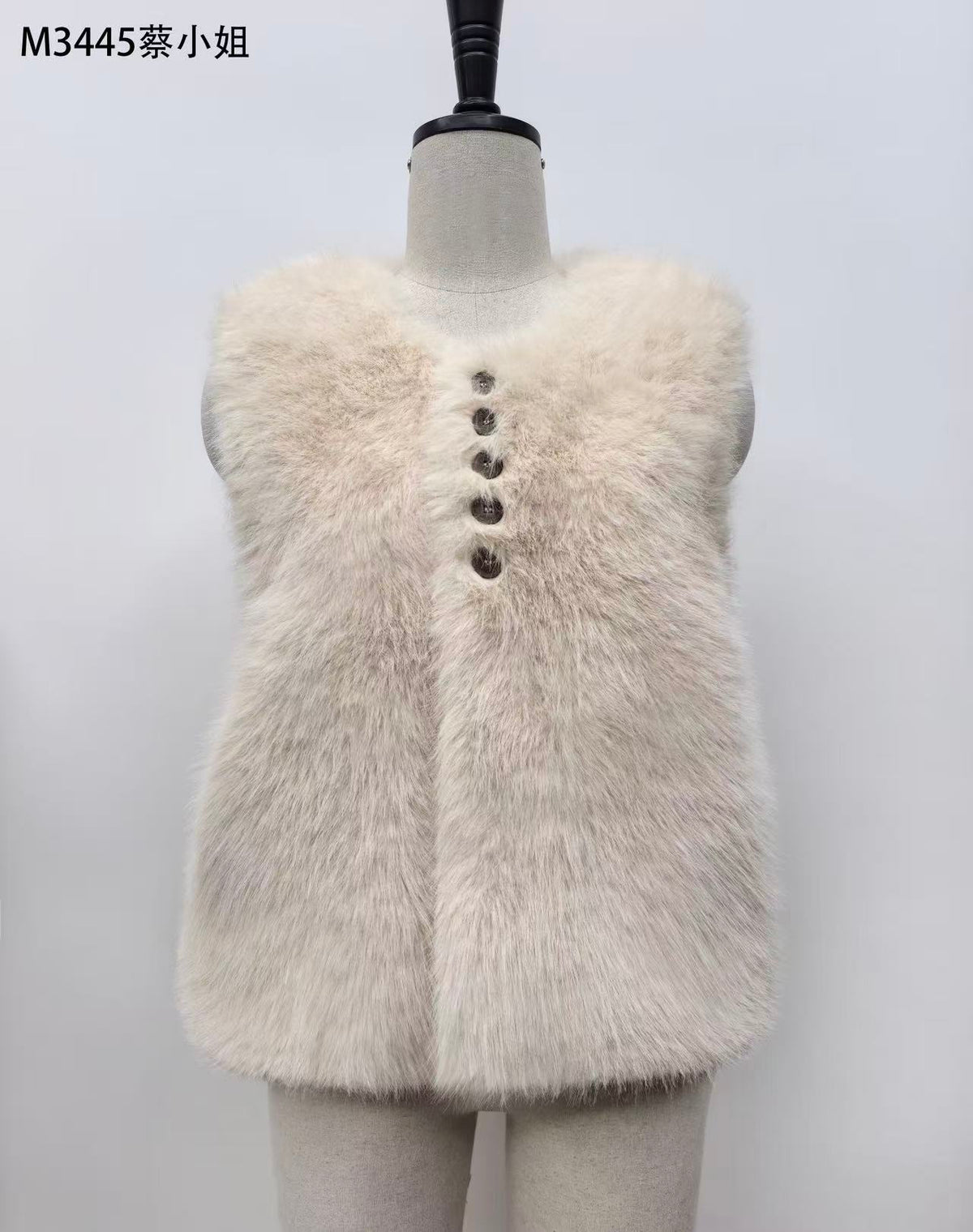 Women's Sleeveless Eco-Friendly Faux Fur Vest wholesale manufacturer style M3445 view 1