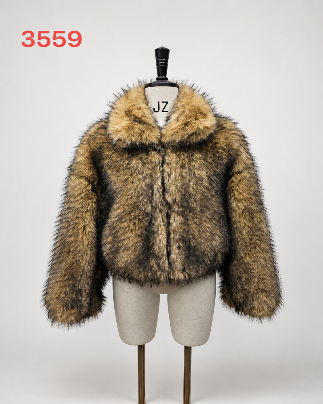 Women's Short Thick Warm Eco-Friendly Faux Fur Jacket wholesale manufacturer style M3559 view 1