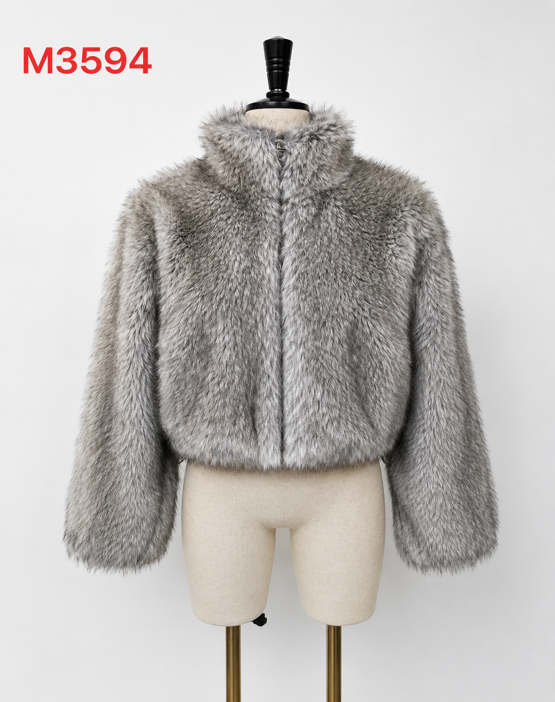 Women's Short Thick Warm Eco-Friendly Faux Fur Jacket wholesale manufacturer style M3594 view 1
