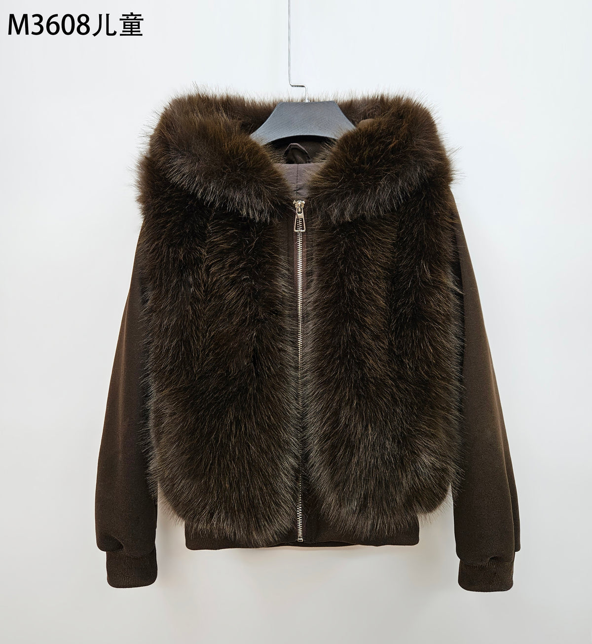 Women's Short Thick Warm Eco-Friendly Faux Fur Jacket wholesale manufacturer style M3608 view 1