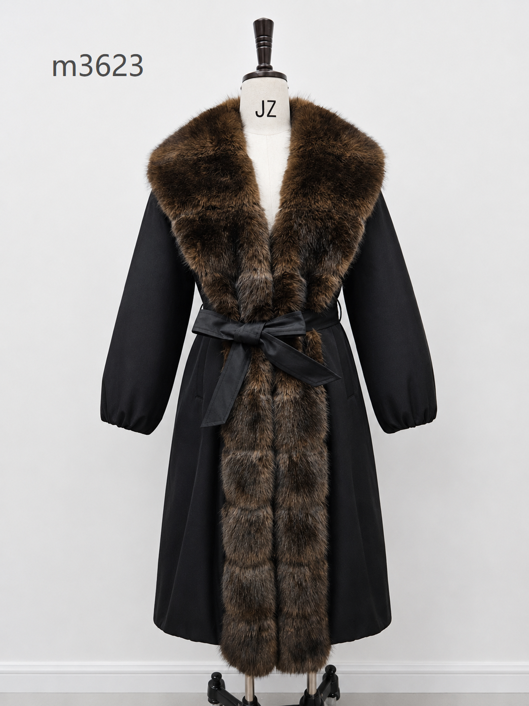 Women's Long Thick Warm Eco-Friendly Faux Fur Coat wholesale manufacturer style M3623 view 1