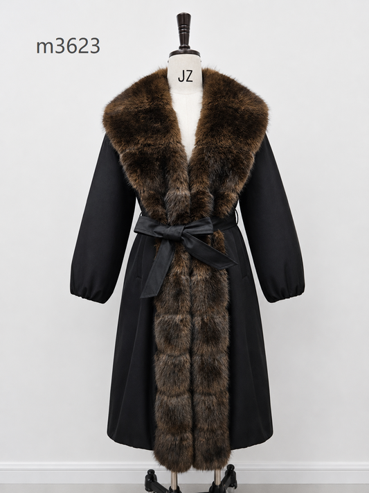 Women's Long Thick Warm Eco-Friendly Faux Fur Coat wholesale manufacturer style M3623 view 1