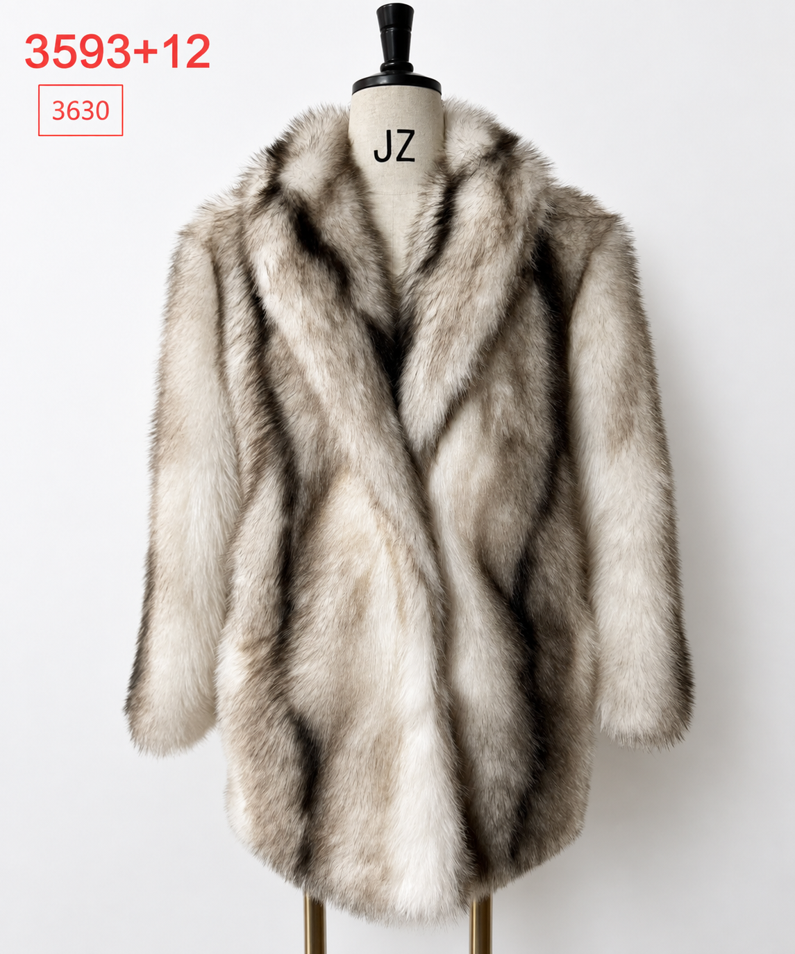 Women's Long Thick Warm Eco-Friendly Faux Fur Coat wholesale manufacturer style M3630 view 1
