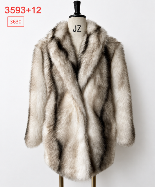 Women's Long Thick Warm Eco-Friendly Faux Fur Coat wholesale manufacturer style M3630 view 1