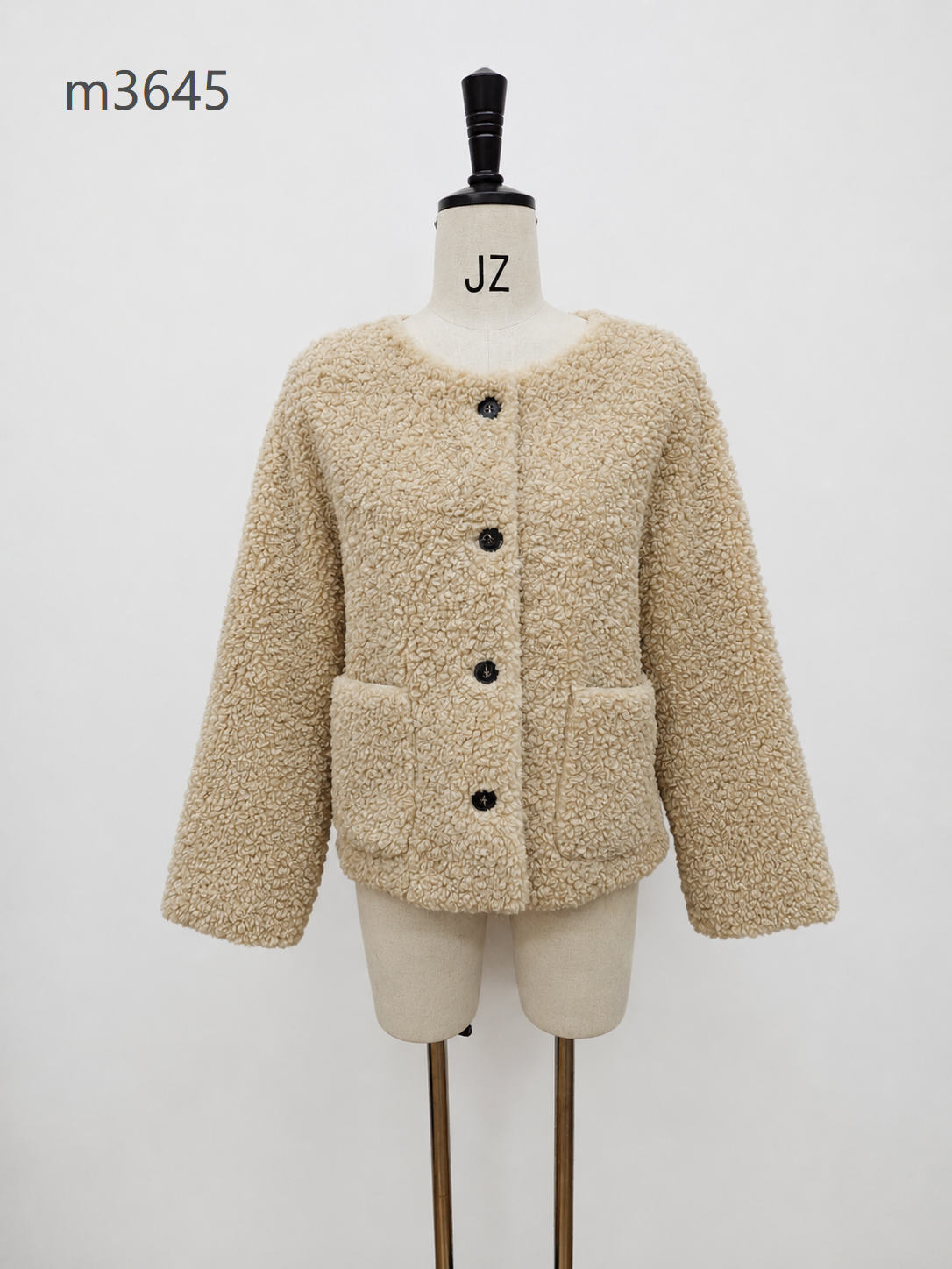 Women's Short Thick Warm Eco-Friendly Faux Fur Jacket wholesale manufacturer style M3645 view 1