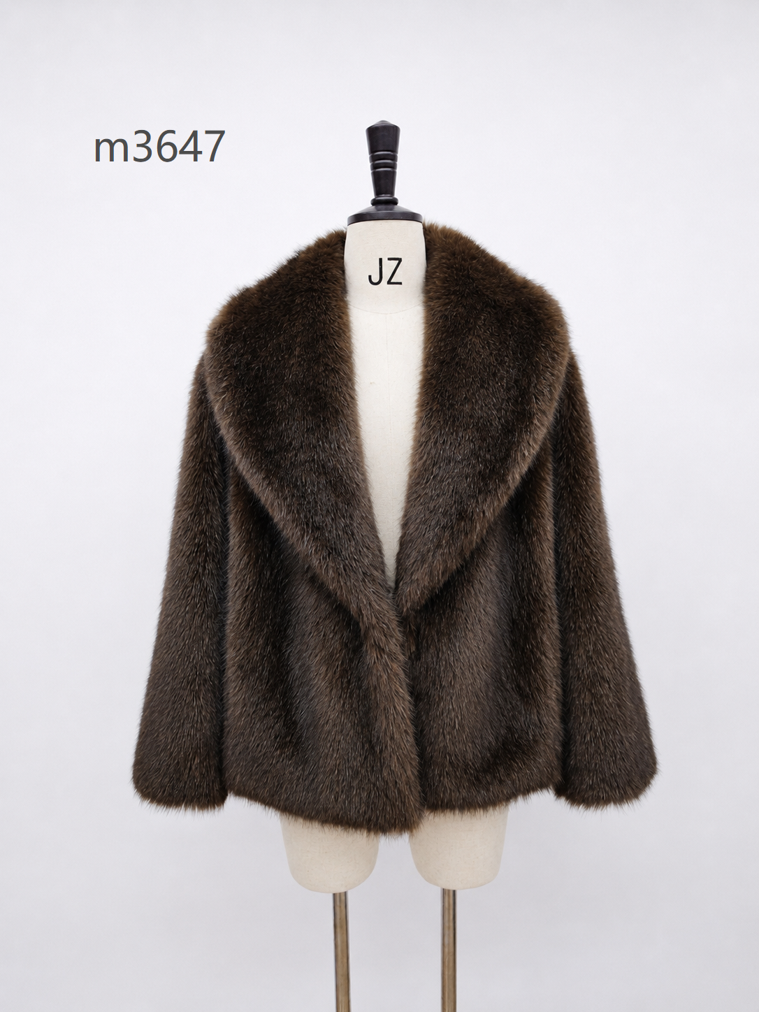 Women's Short Thick Warm Eco-Friendly Faux Fur Jacket wholesale manufacturer style M3647 view 1