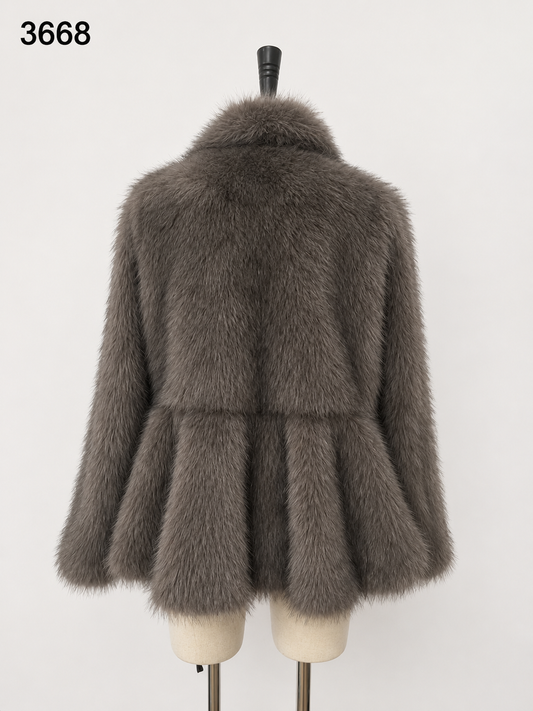 Women's Short Thick Warm Eco-Friendly Faux Fur Jacket wholesale manufacturer style M3668 view 1