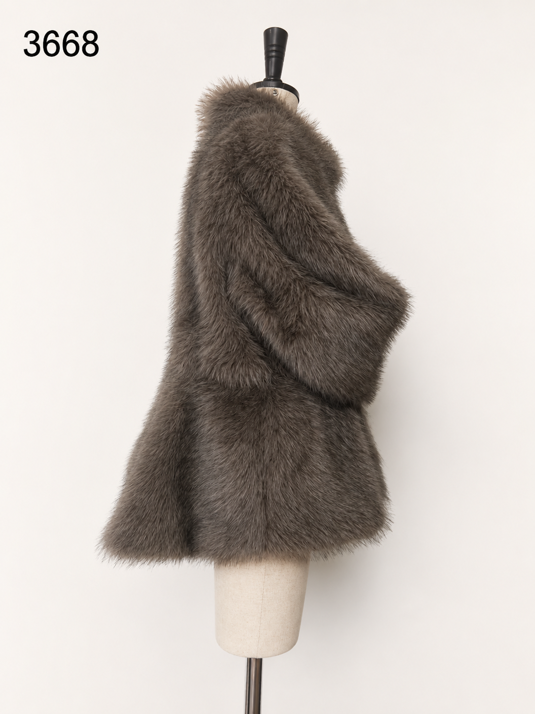 Women's Short Thick Warm Eco-Friendly Faux Fur Jacket wholesale manufacturer style M3668 view 2