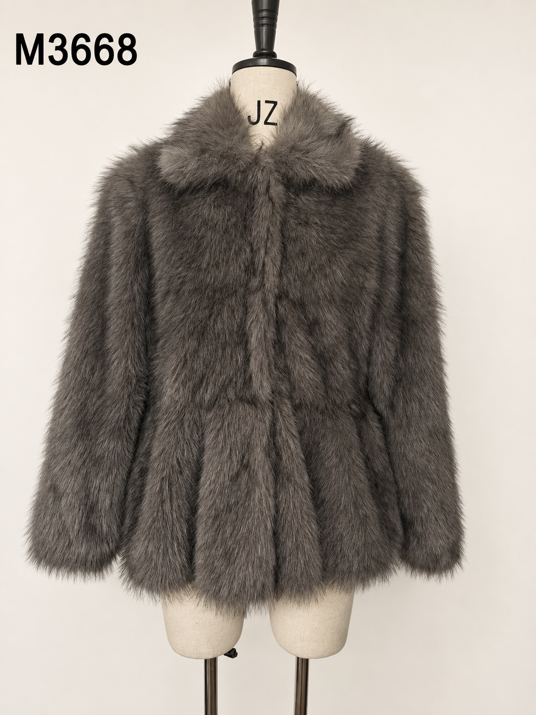 Women's Short Thick Warm Eco-Friendly Faux Fur Jacket wholesale manufacturer style M3668 view 3