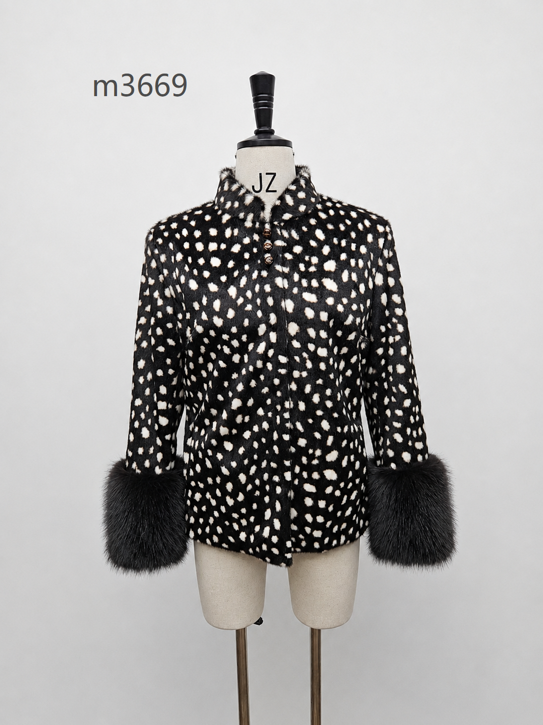 Women's Short Thick Warm Eco-Friendly Faux Fur Jacket wholesale manufacturer style M3669 view 1