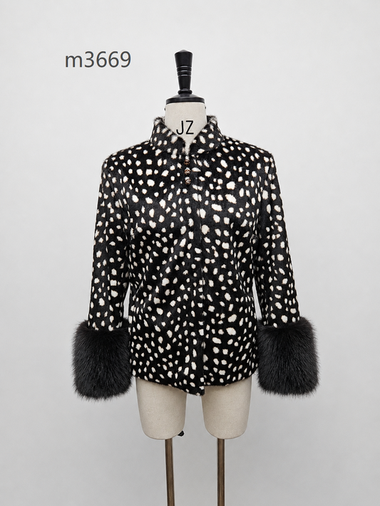 Women's Short Thick Warm Eco-Friendly Faux Fur Jacket wholesale manufacturer style M3669 view 1