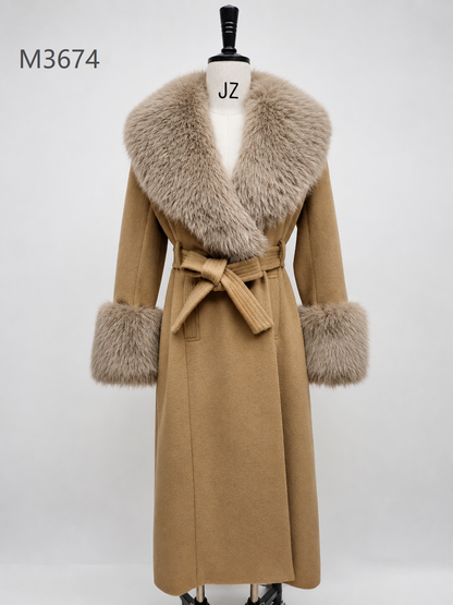 Women's Long Thick Warm Eco-Friendly Faux Fur Coat wholesale manufacturer style M3674 view 1
