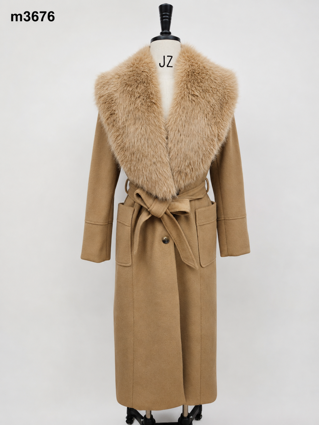 Women's Long Thick Warm Eco-Friendly Faux Fur Coat wholesale manufacturer style M3674 view 2