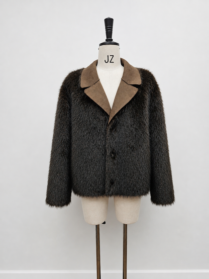 Women's Short Thick Warm Eco-Friendly Faux Fur Jacket wholesale manufacturer style M3689 view 2