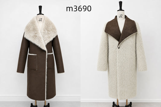 Women's Long Thick Warm Eco-Friendly Faux Fur Coat wholesale manufacturer style M3690 view 1