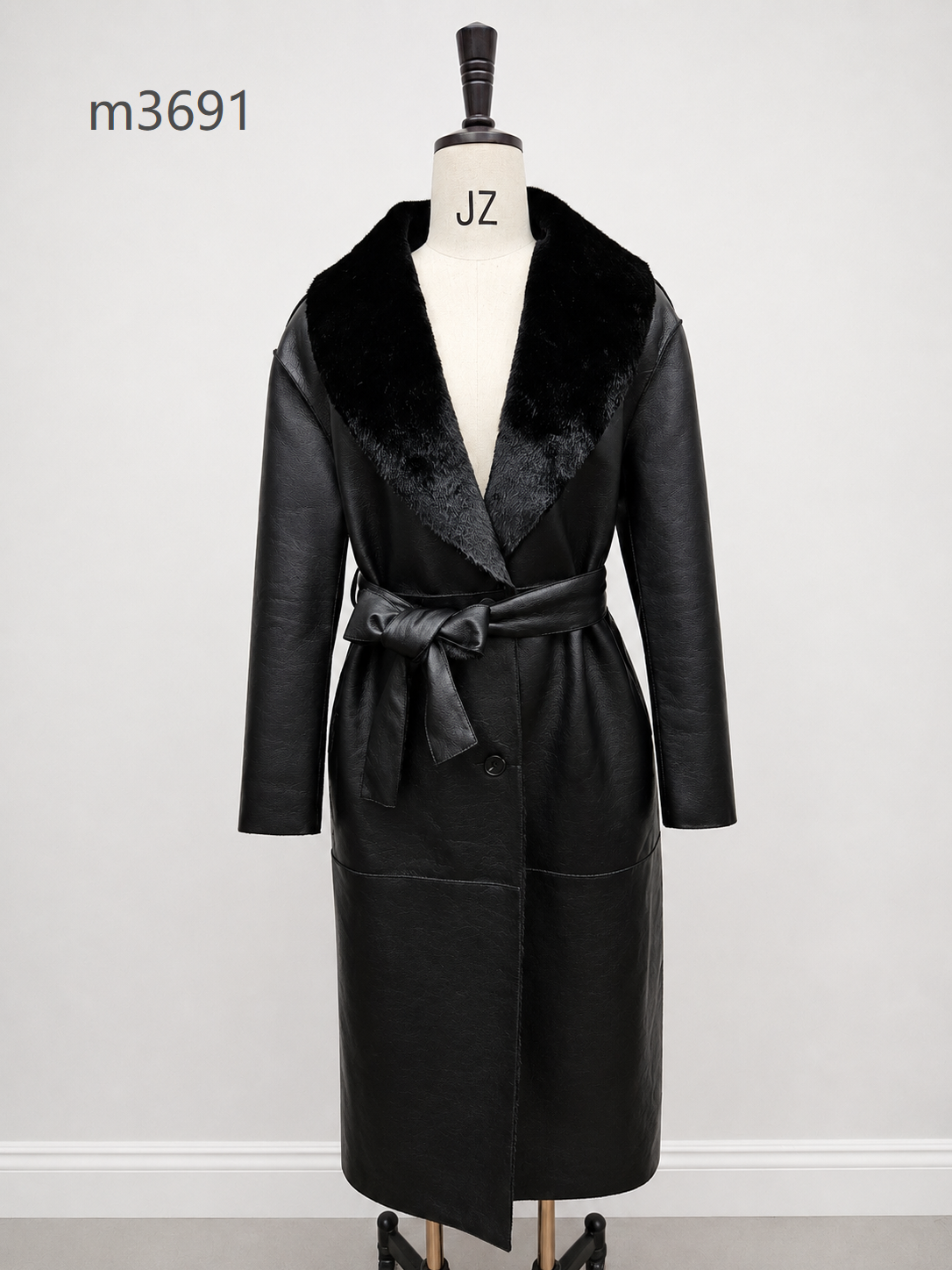 Women's Long Thick Warm Eco-Friendly Faux Fur Coat wholesale manufacturer style M3691 view 2