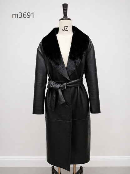 Women's Long Thick Warm Eco-Friendly Faux Fur Coat wholesale manufacturer style M3691 view 2