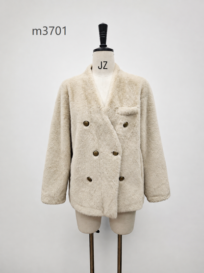Women's Short Thick Warm Eco-Friendly Faux Fur Jacket wholesale manufacturer style M3701 view 1