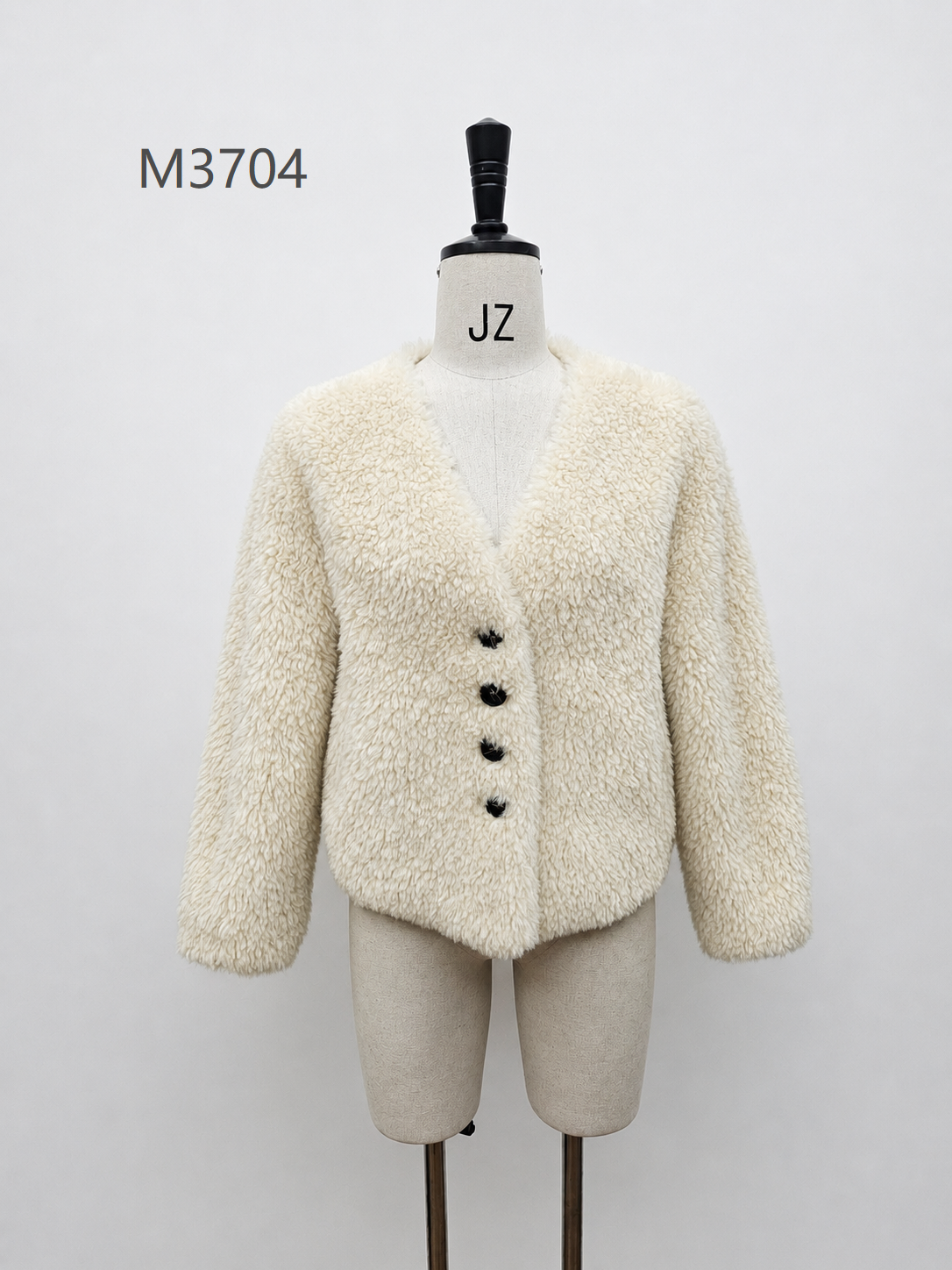 Women's Short Thick Warm Eco-Friendly Faux Fur Jacket wholesale manufacturer style M3704 view 1